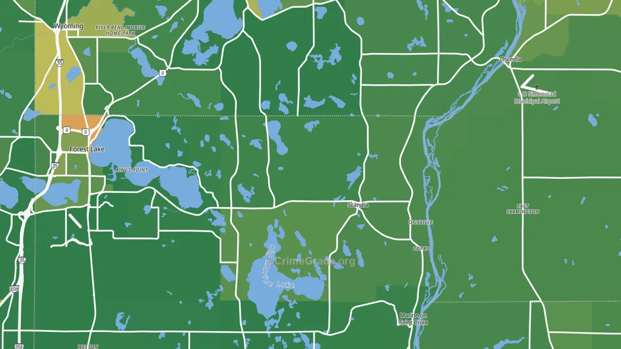 Scandia, MN Map of Drug-Related Crime Rates