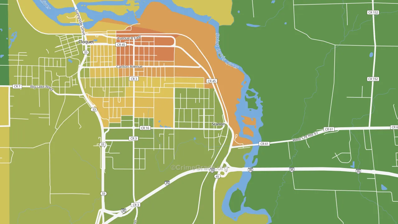 Scanlon, MN Map of Drug-Related Crime Rates