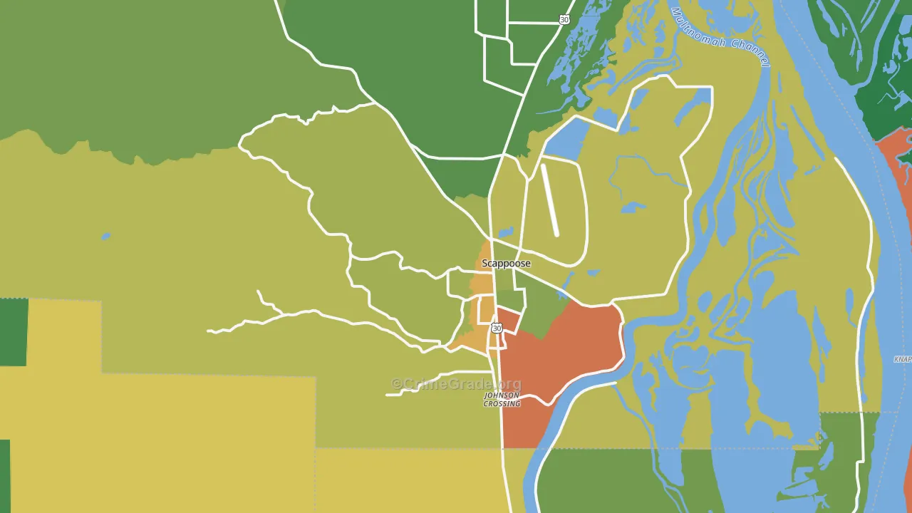 Scappoose, OR Map of Drug-Related Crime Rates