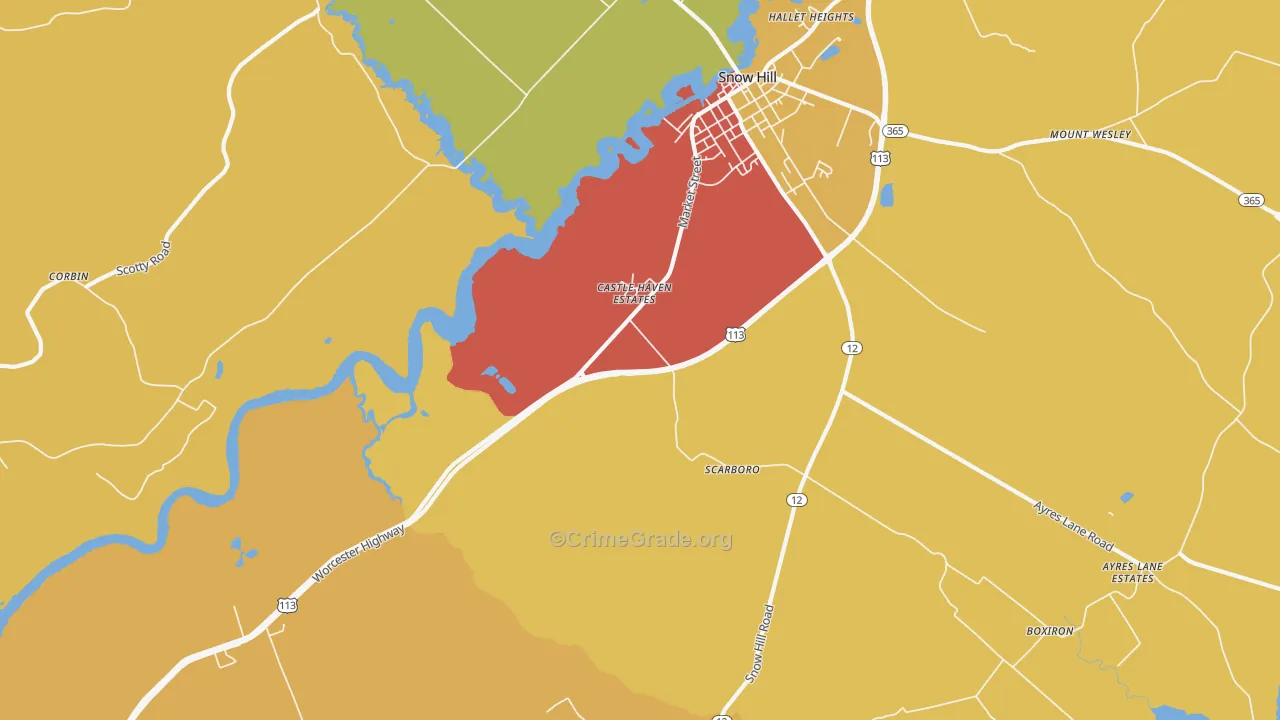 Scarboro, MD Map of Drug-Related Crime Rates