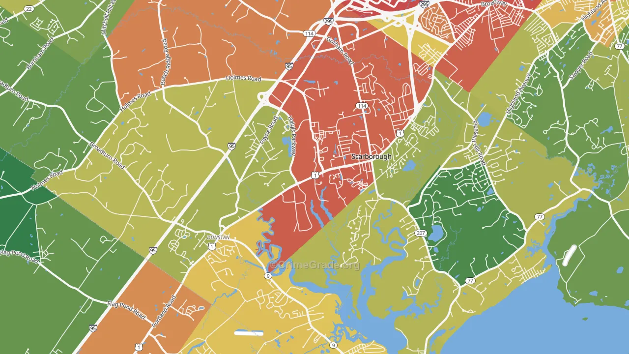 Scarborough, ME Map of Drug-Related Crime Rates