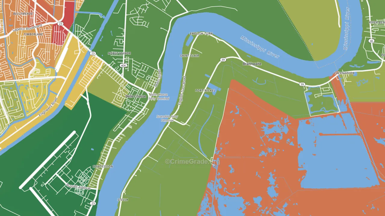 Scarsdale, LA Map of Drug-Related Crime Rates