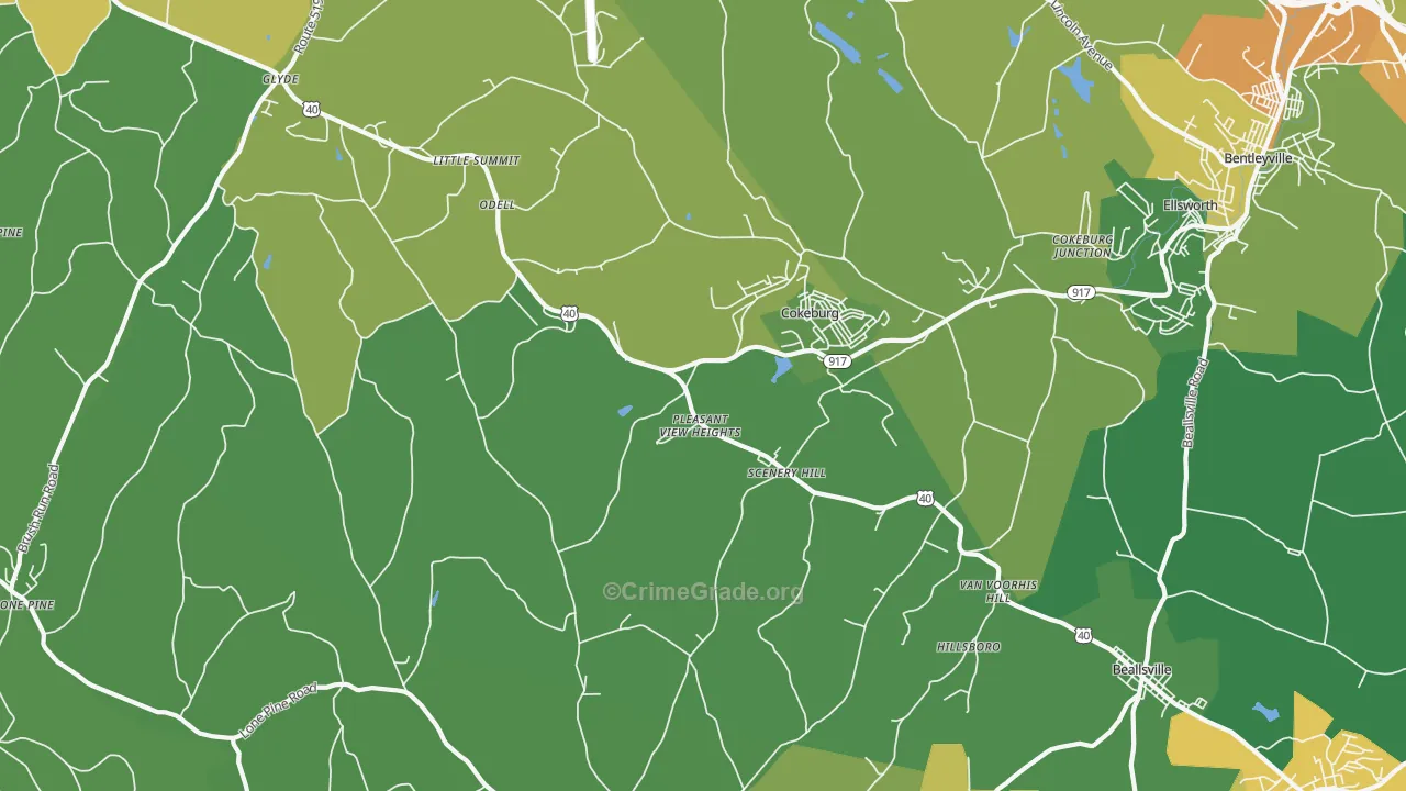 Scenery Hill, PA Map of Drug-Related Crime Rates