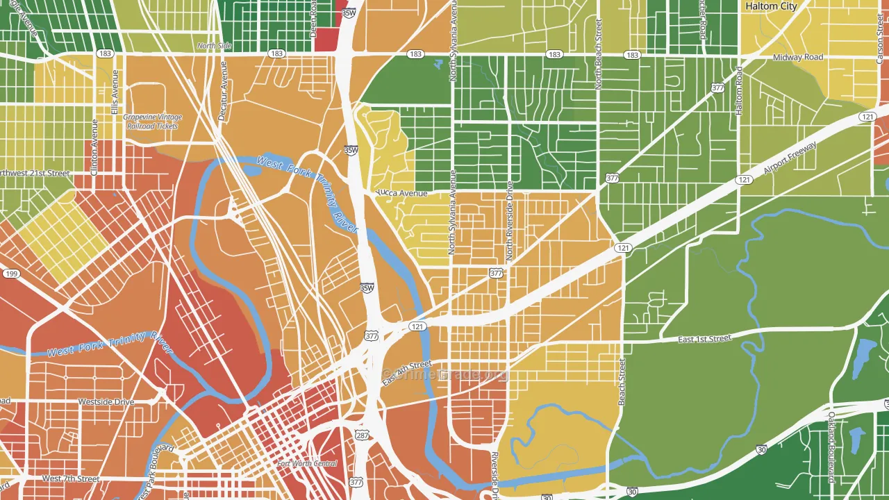 Scenic Bluff, Fort Worth, TX Map of Drug-Related Crime Rates