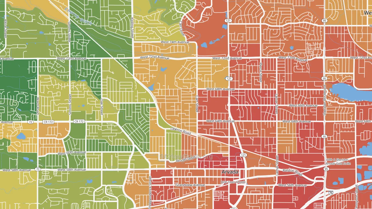 Scenic Heights, Arvada, CO Map of Drug-Related Crime Rates