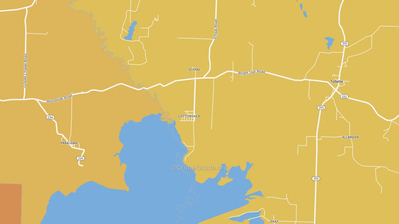 Schaal, AR Map of Drug-Related Crime Rates