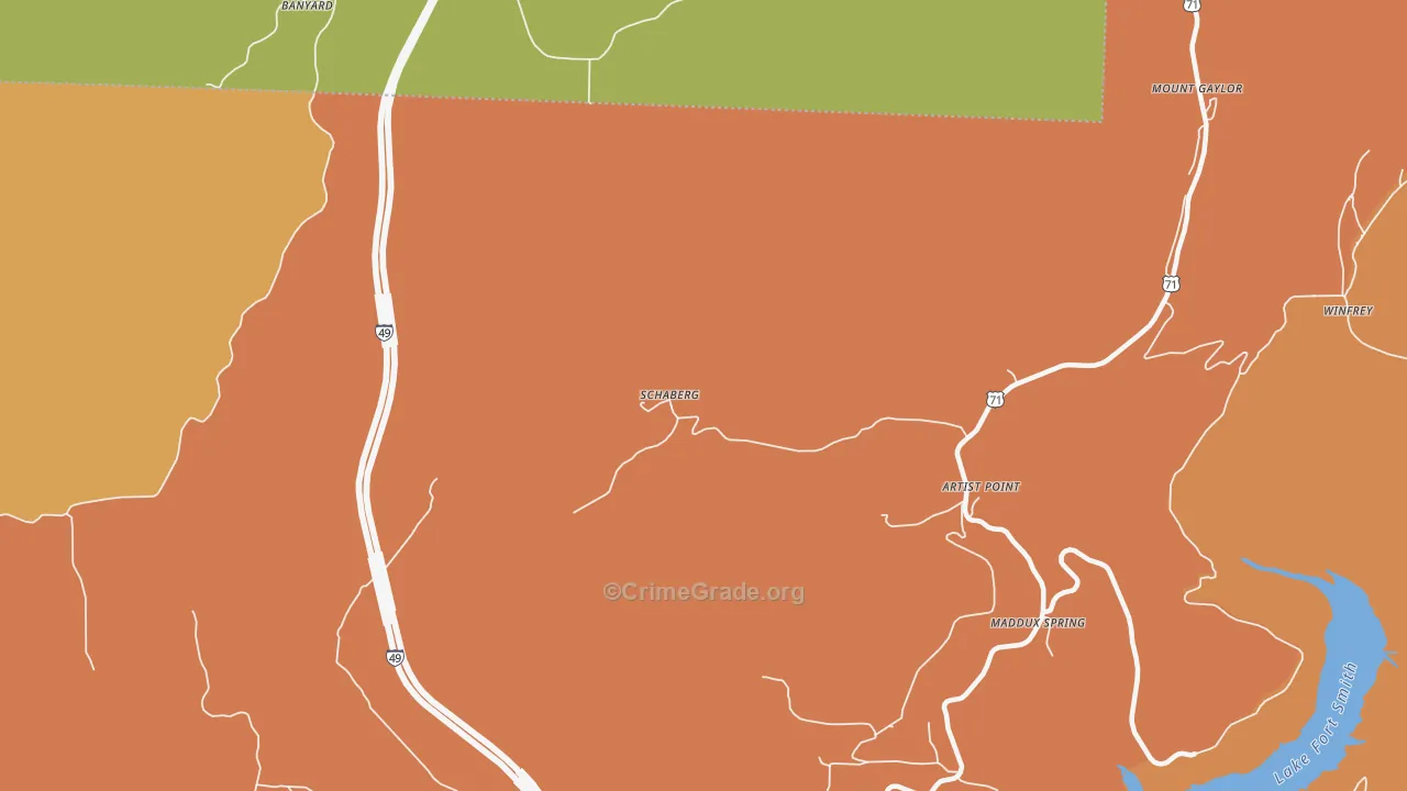 Schaberg, AR Map of Drug-Related Crime Rates