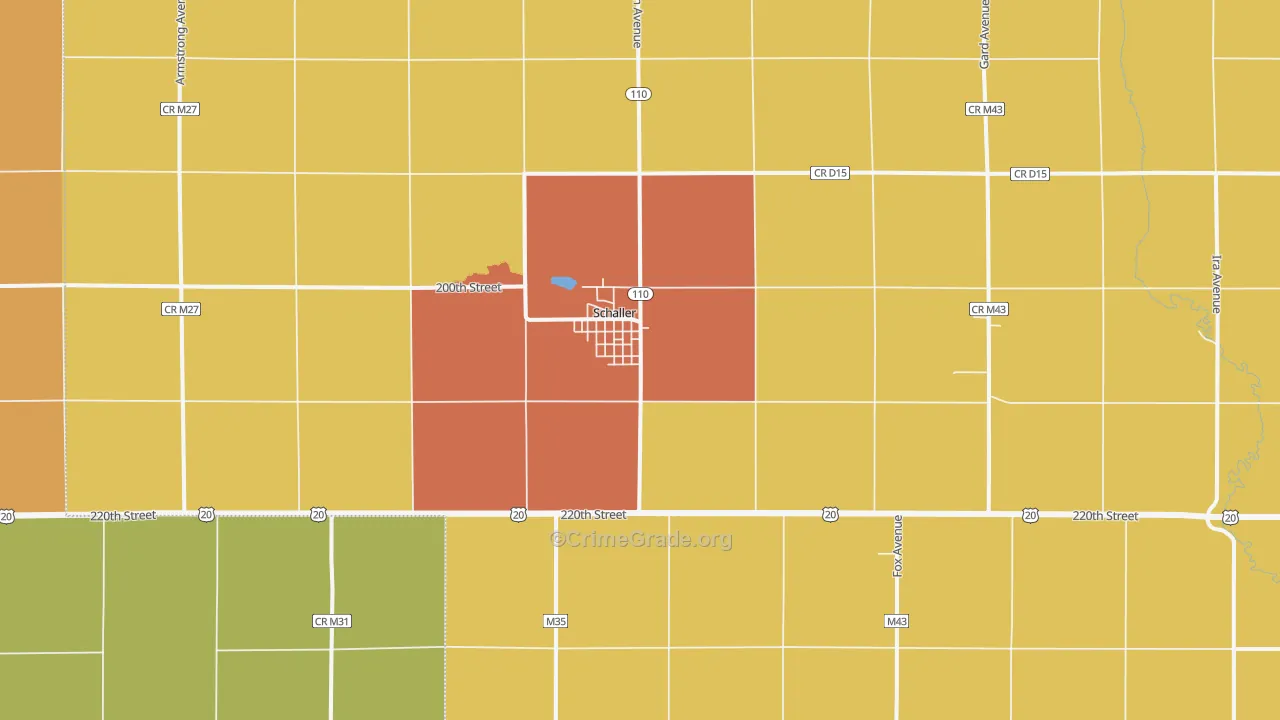 Schaller, IA Map of Drug-Related Crime Rates