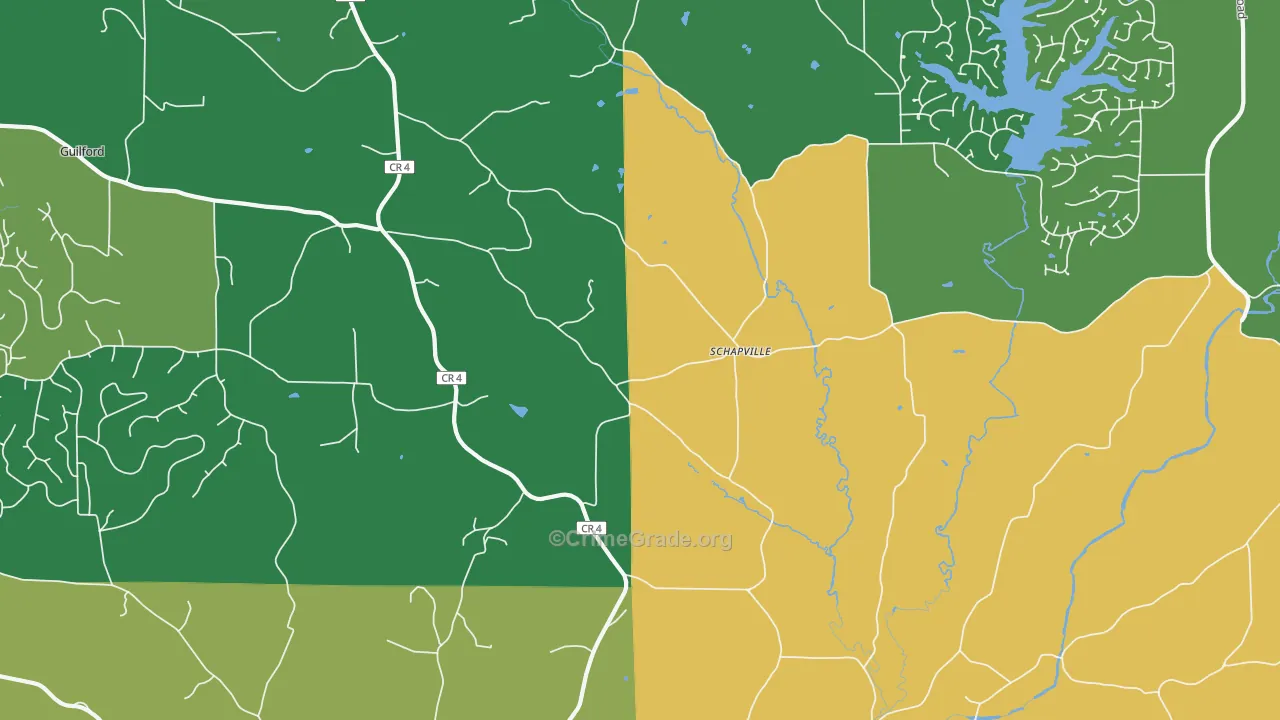 Schapville, IL Map of Drug-Related Crime Rates