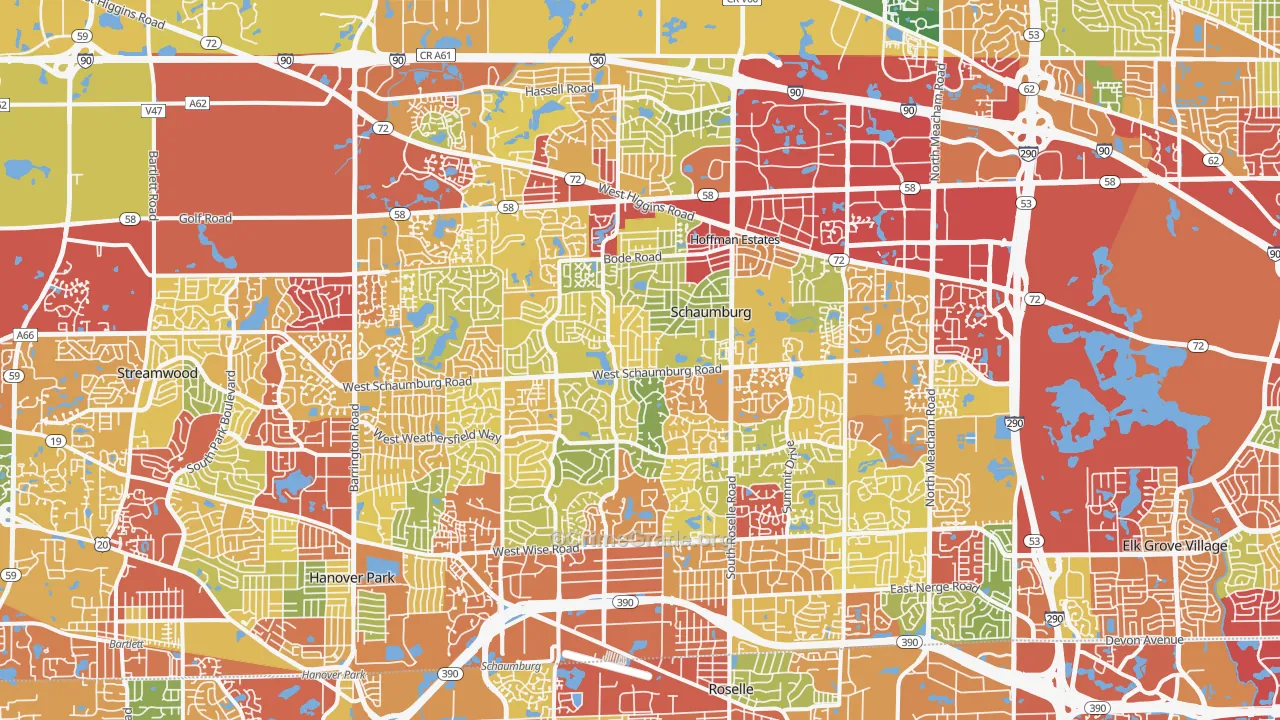 Schaumburg, IL Map of Drug-Related Crime Rates