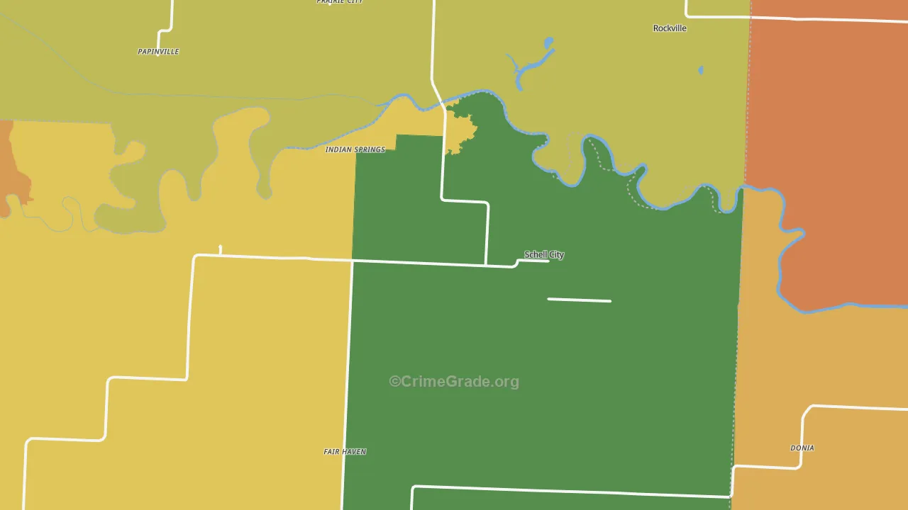 Schell City, MO Map of Drug-Related Crime Rates