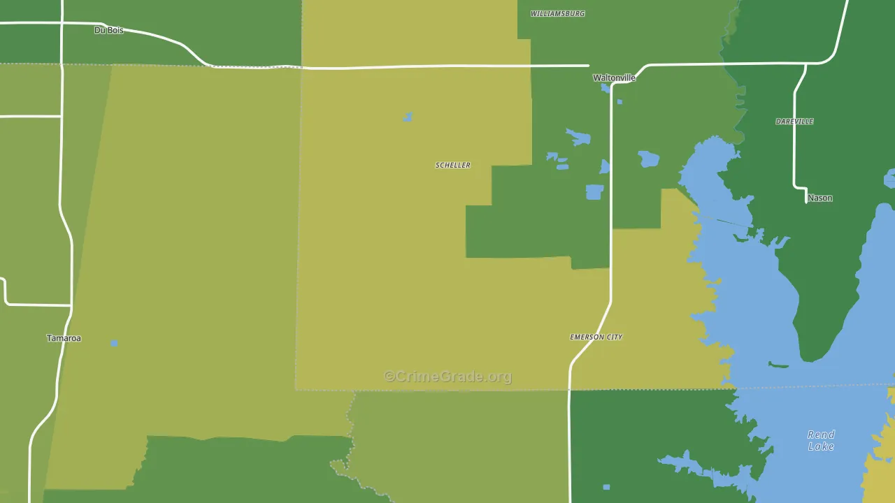 Scheller, IL Map of Drug-Related Crime Rates