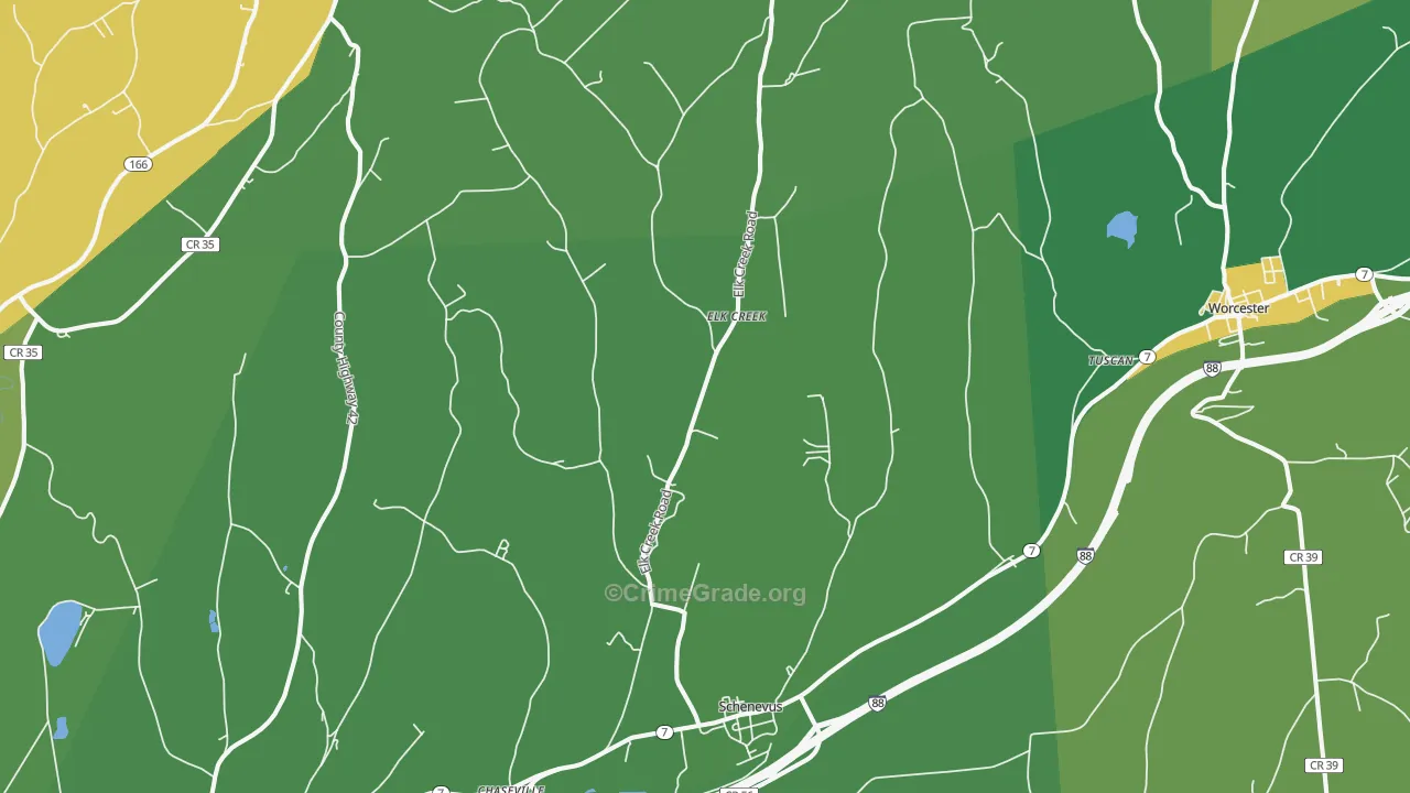 Schenevus, NY Map of Drug-Related Crime Rates