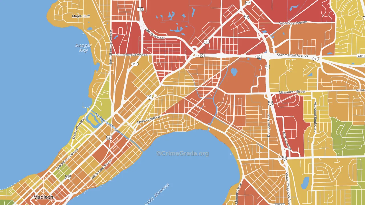 Schenk-Atwood-Starkweather-Yahar, Madison, WI Map of Drug-Related Crime Rates
