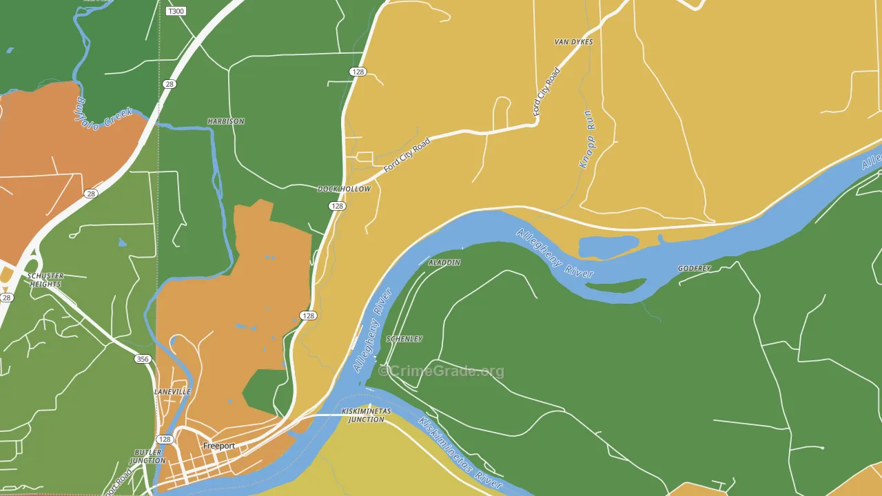 Schenley, PA Map of Drug-Related Crime Rates