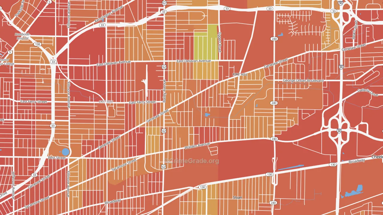 Schiller Park, Buffalo, NY Map of Drug-Related Crime Rates