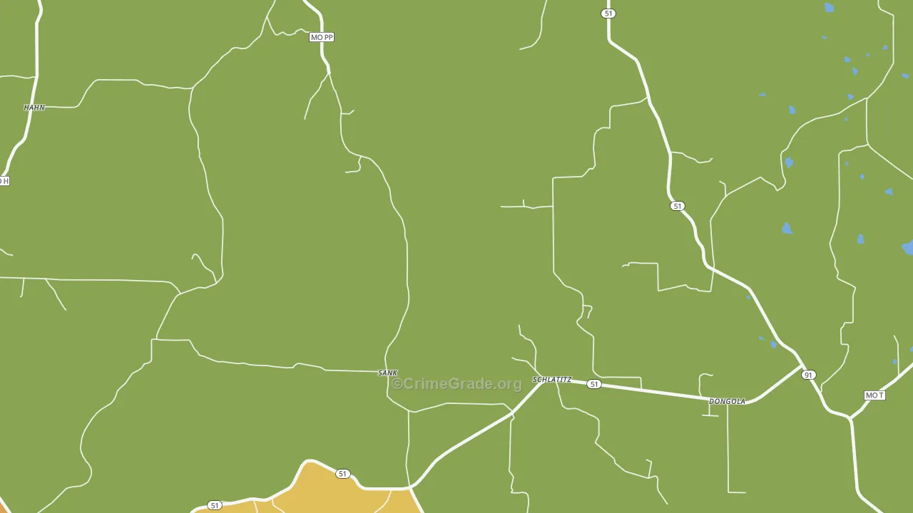 Schlatitz, MO Map of Drug-Related Crime Rates