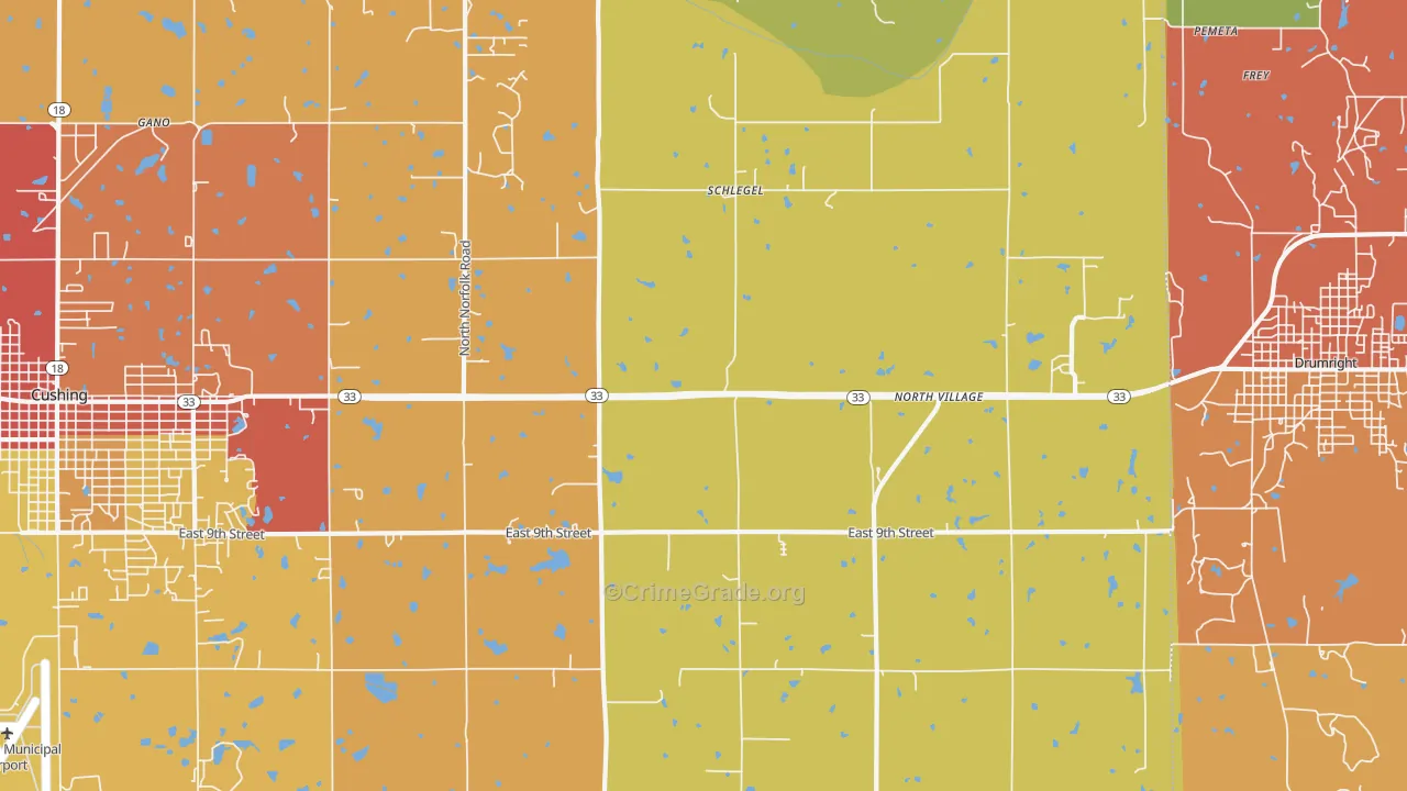 Schlegel, OK Map of Drug-Related Crime Rates