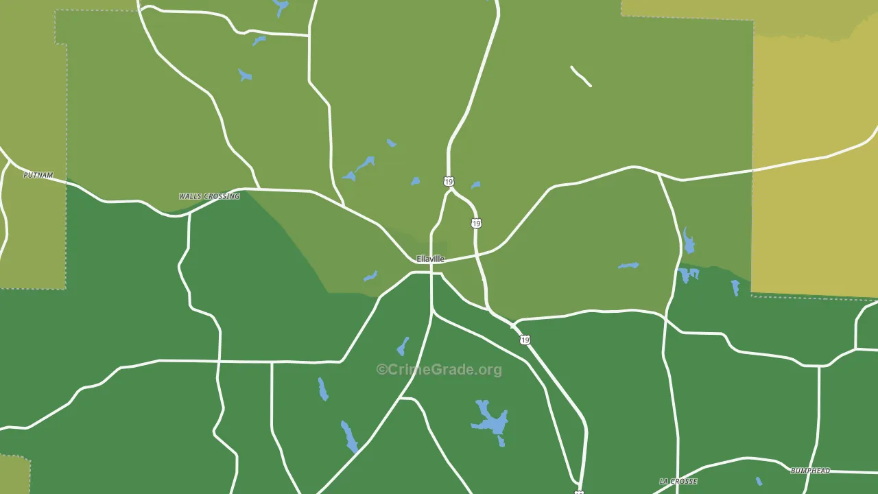 Schley County, GA Map of Drug-Related Crime Rates