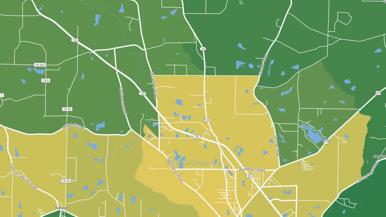 Schley, GA Map of Drug-Related Crime Rates