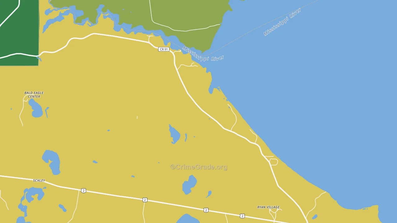 Schley, MN Map of Drug-Related Crime Rates