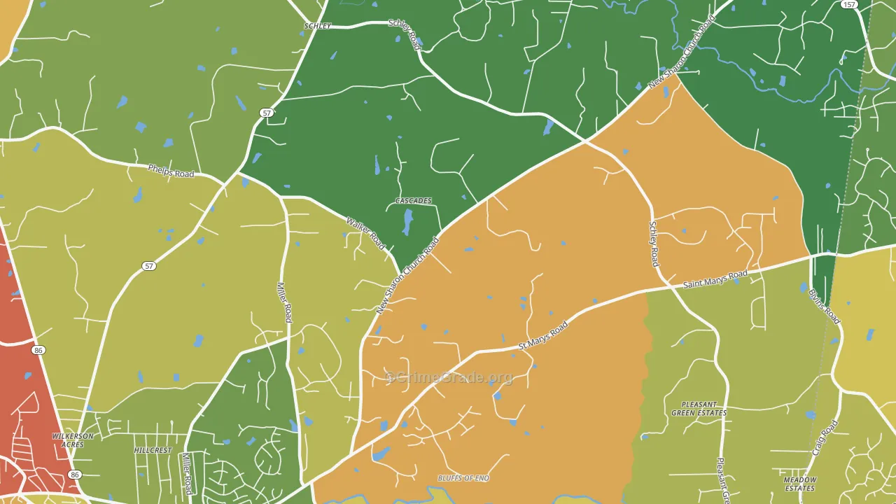 Schley, NC Map of Drug-Related Crime Rates