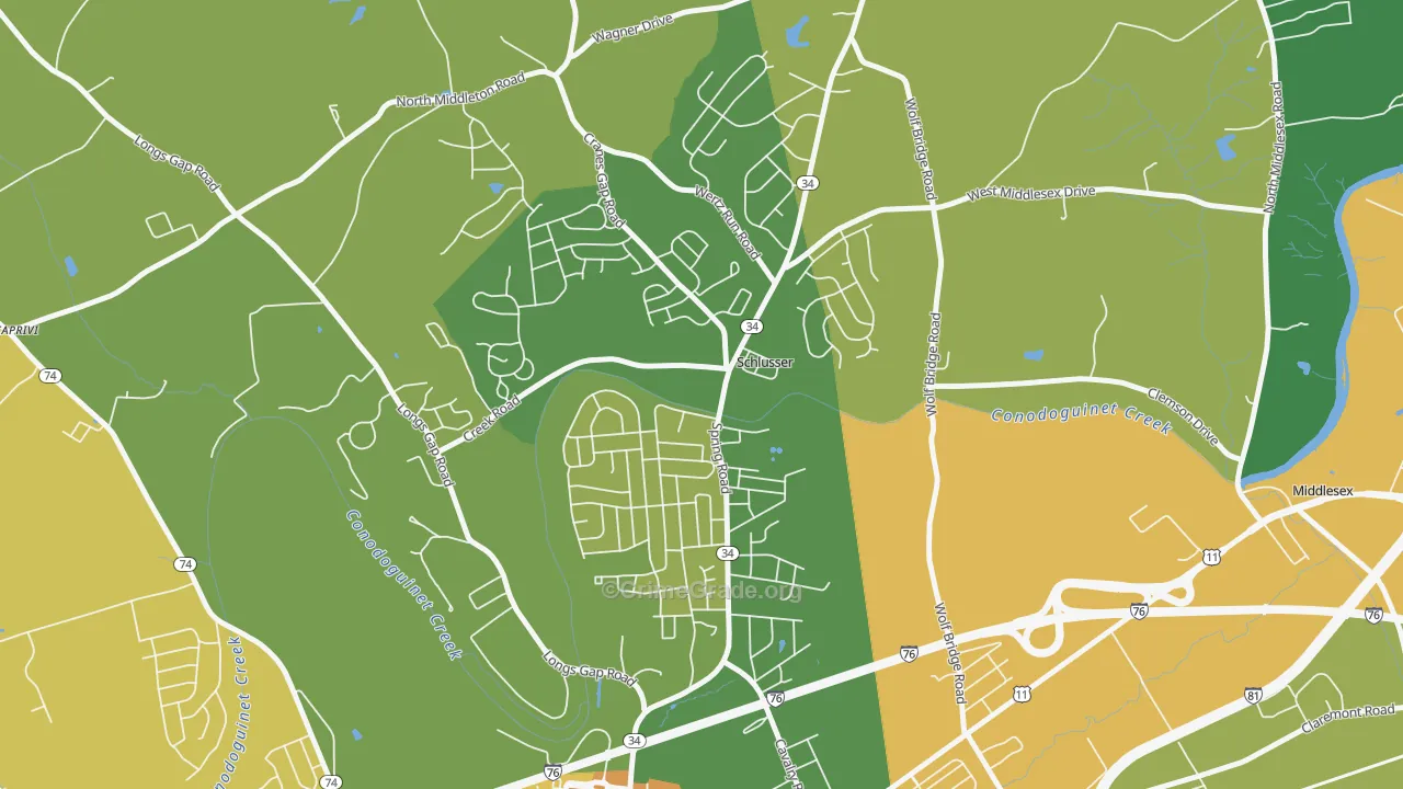 Schlusser, PA Map of Drug-Related Crime Rates