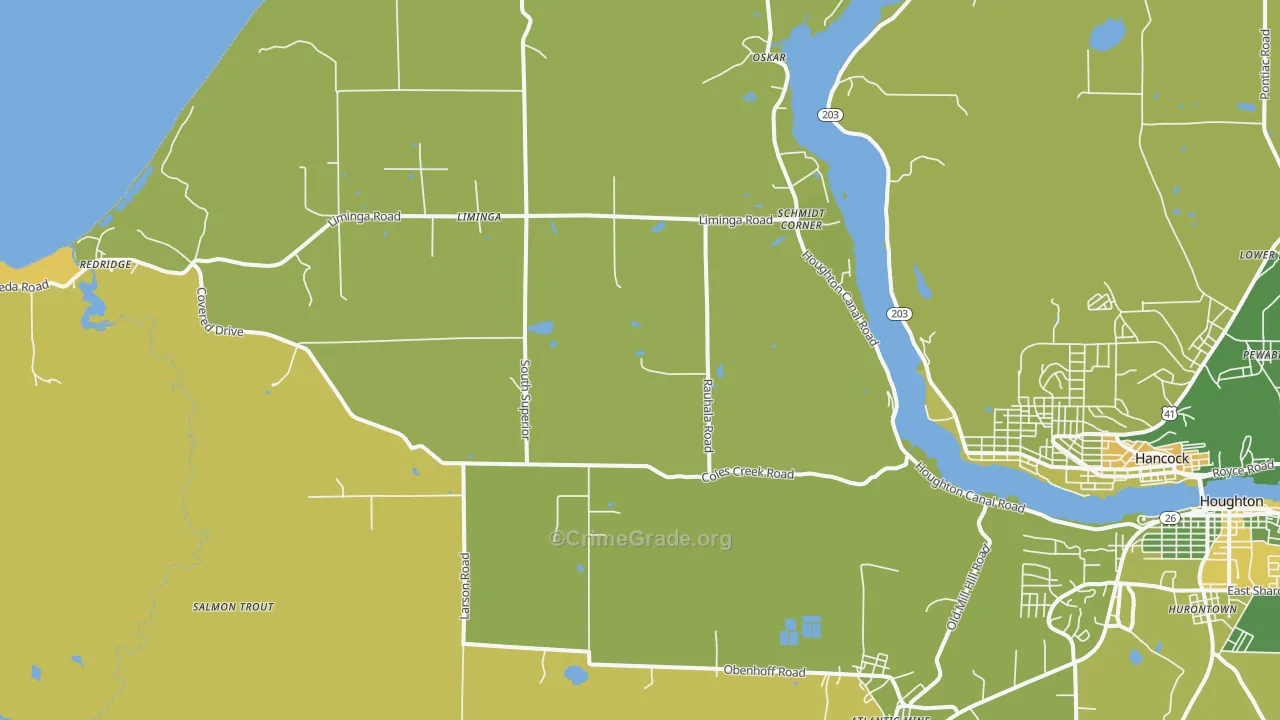 Schmidt Corner, MI Map of Drug-Related Crime Rates