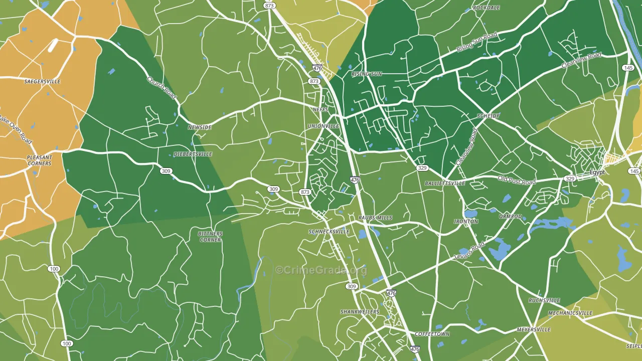 Schnecksville, PA Map of Drug-Related Crime Rates