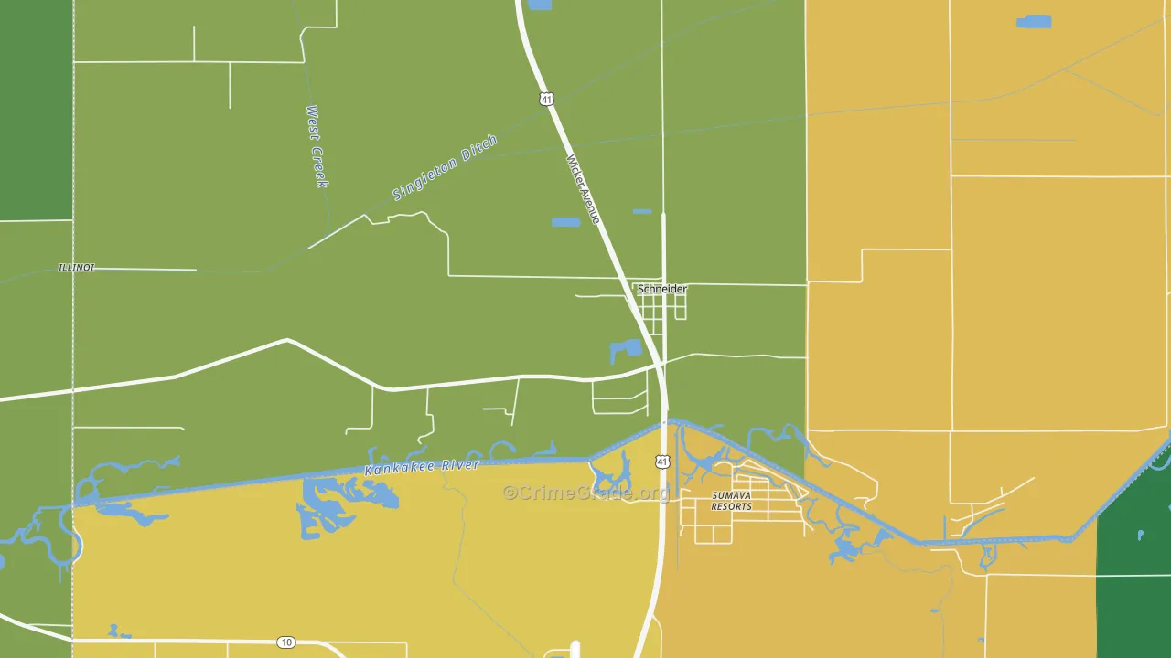 Schneider, IN Map of Drug-Related Crime Rates