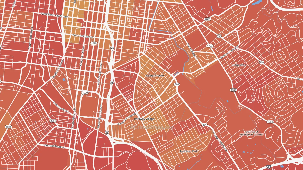 Schnitzelburg, Louisville, KY Map of Drug-Related Crime Rates