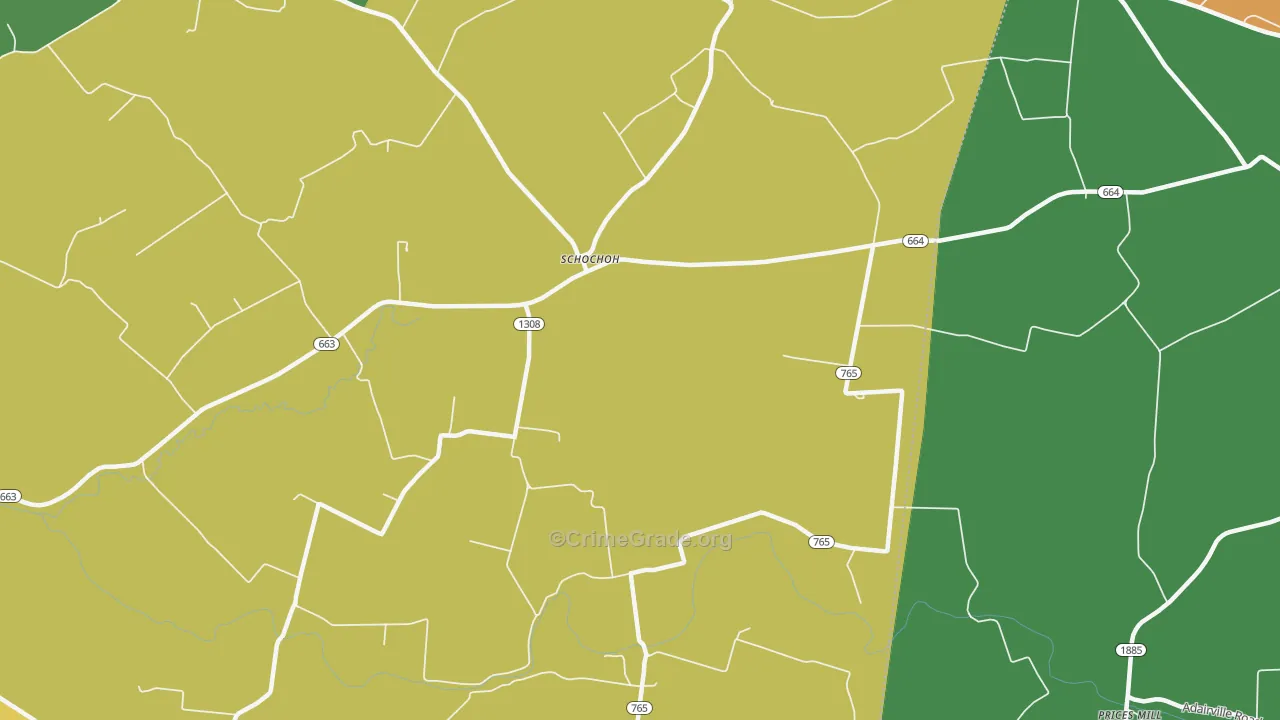 Schochoh, KY Map of Drug-Related Crime Rates