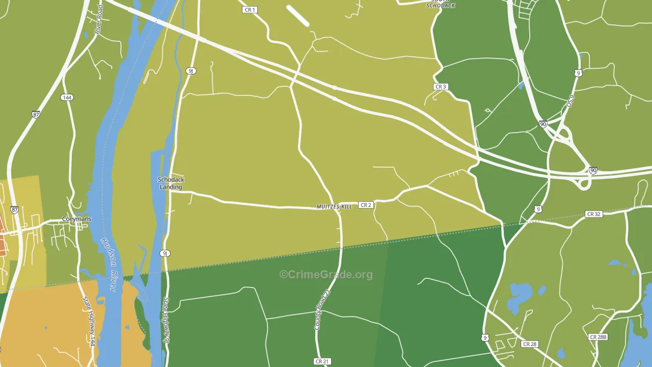 Schodack Landing, NY Map of Drug-Related Crime Rates