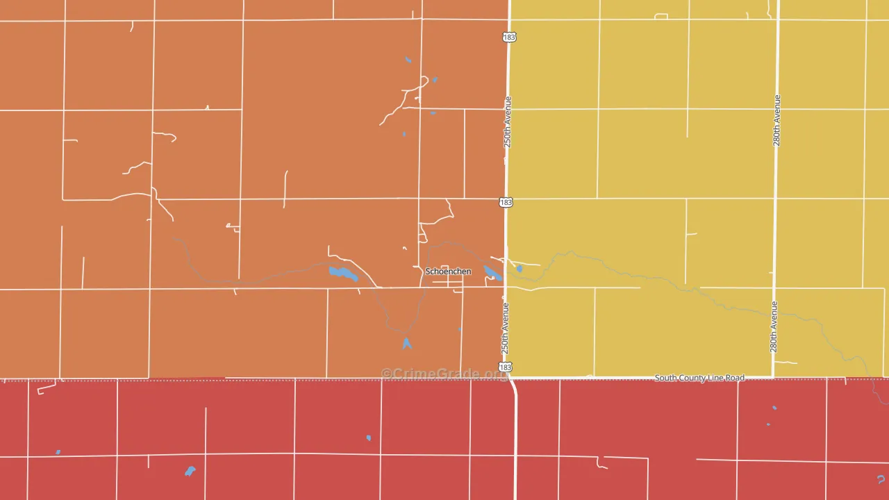 Schoenchen, KS Map of Drug-Related Crime Rates