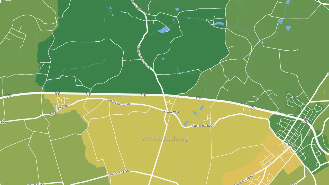 Schoeneck, PA Map of Drug-Related Crime Rates