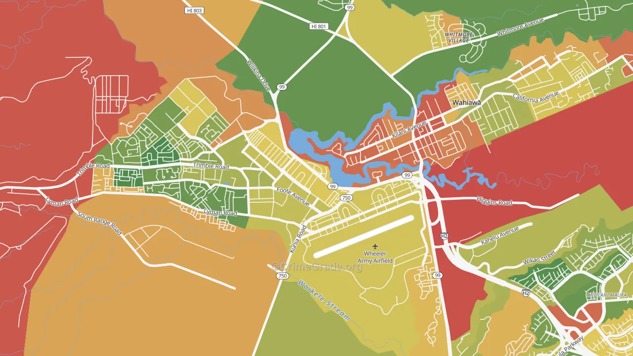 Schofield Barracks, HI Map of Drug-Related Crime Rates