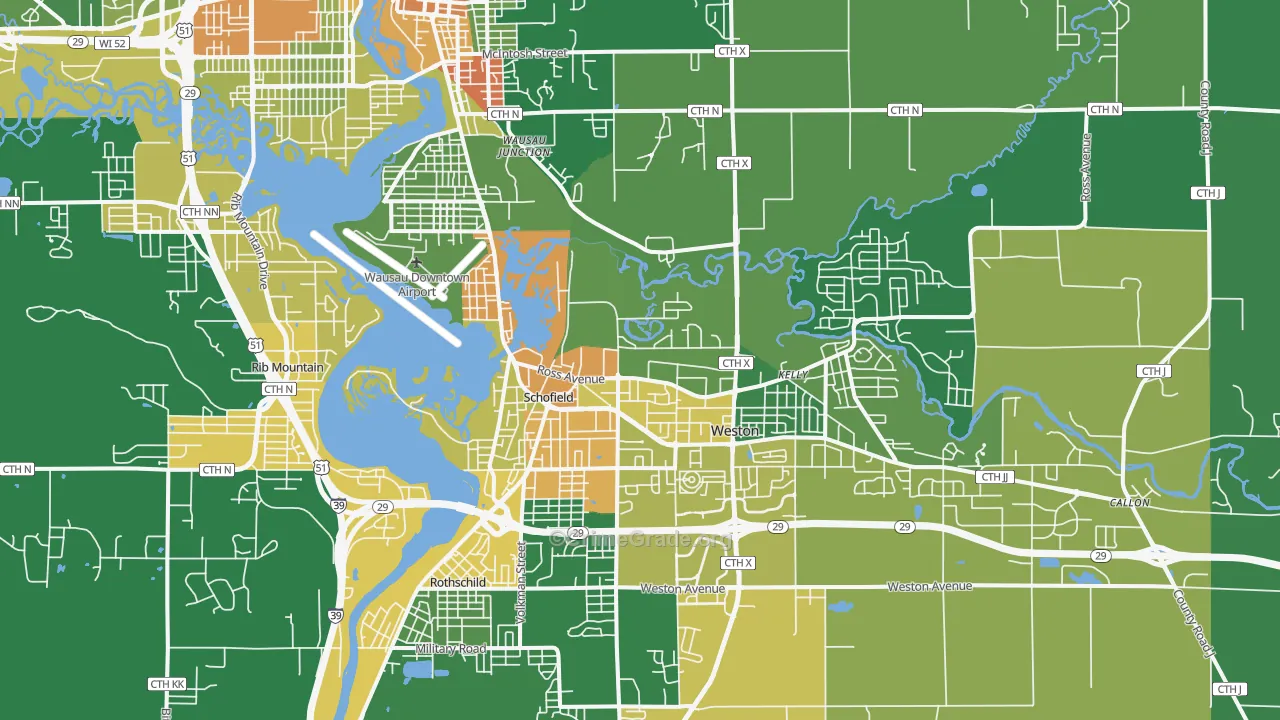 Schofield, WI Map of Drug-Related Crime Rates