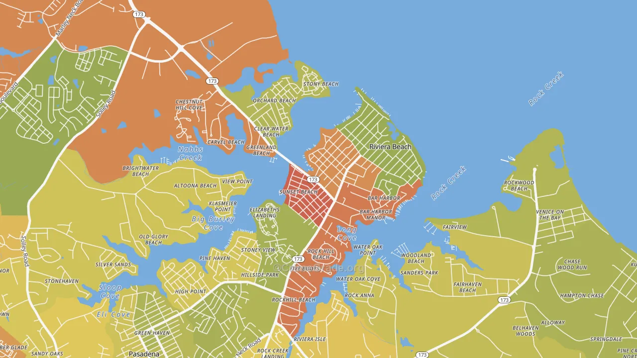 School Gardens, Riviera Beach, MD Map of Drug-Related Crime Rates