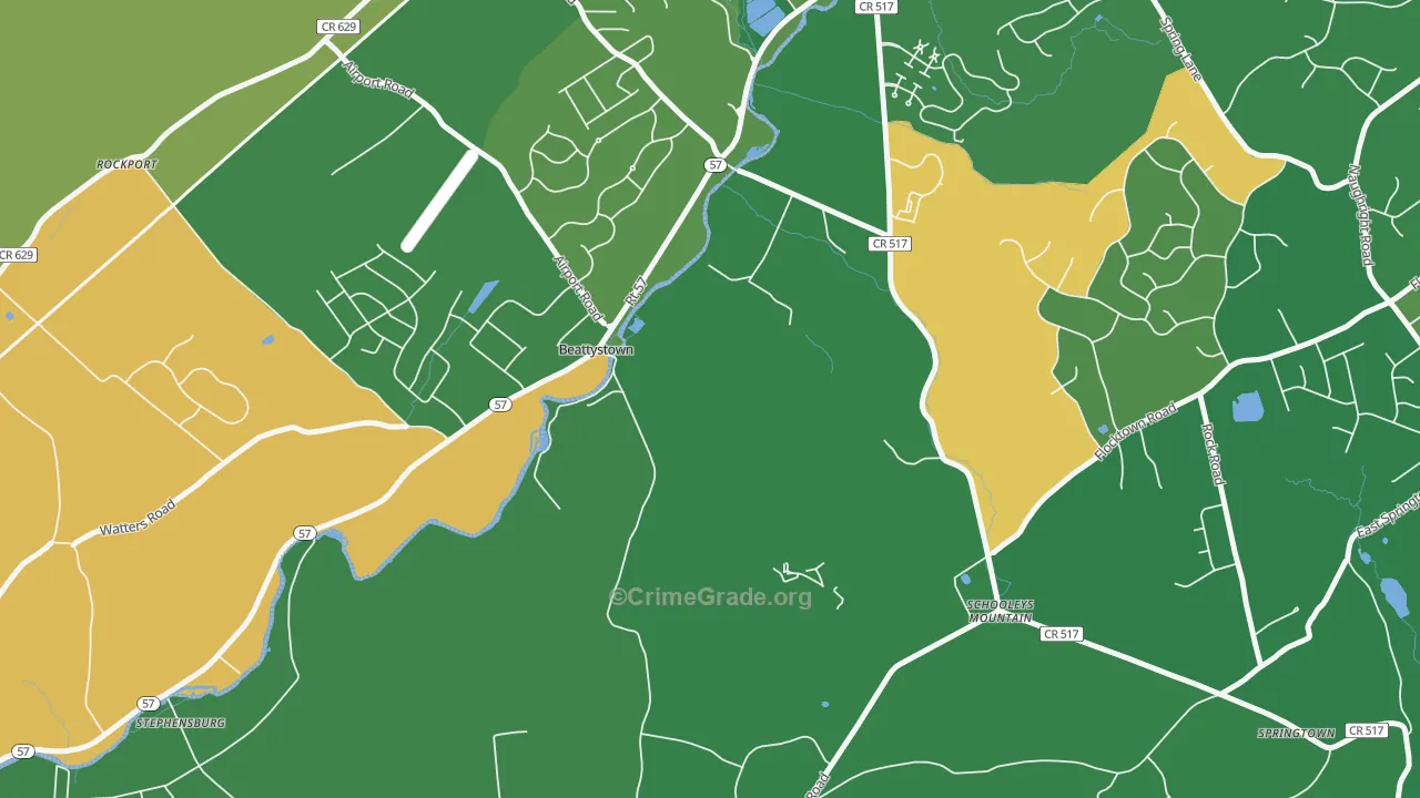 Schooleys Mountain, NJ Map of Drug-Related Crime Rates