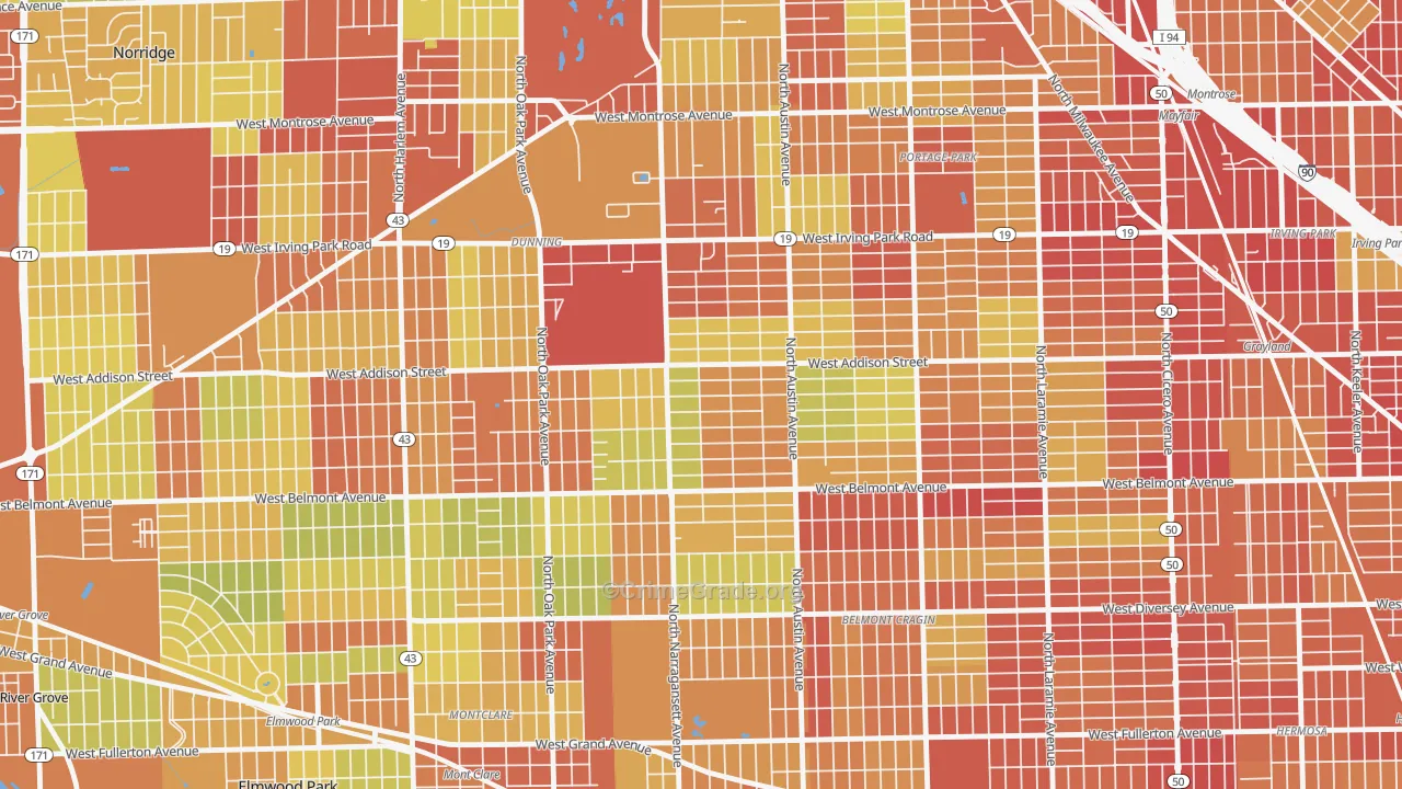 Schorsch, Chicago, IL Map of Drug-Related Crime Rates