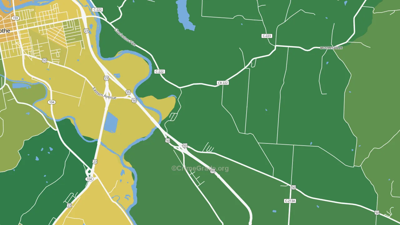 Schrader, OH Map of Drug-Related Crime Rates