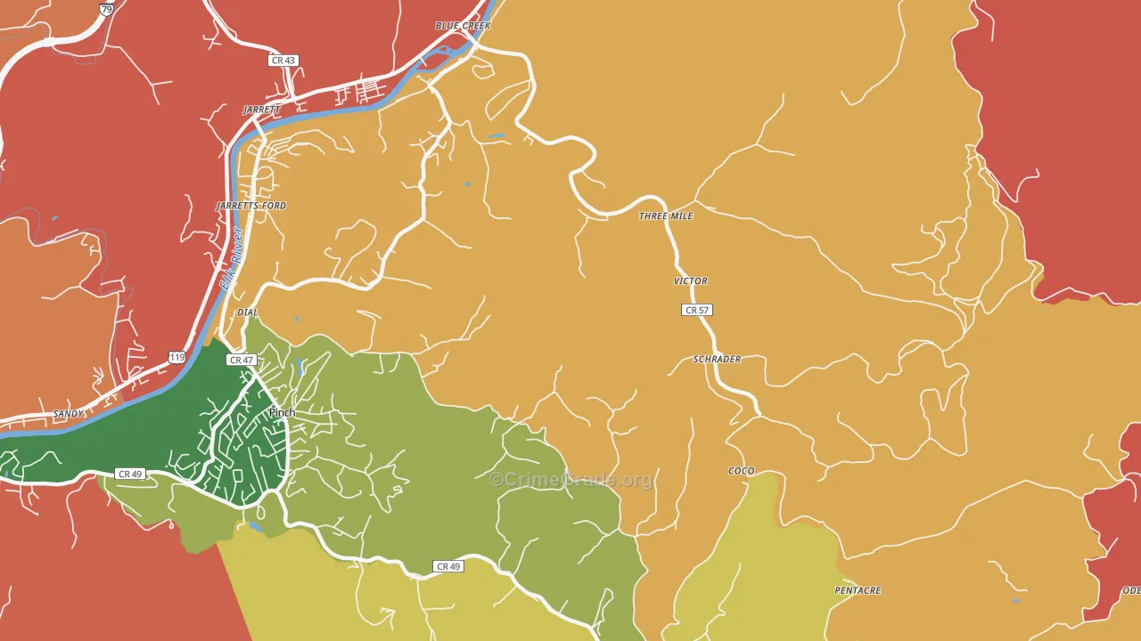 Schrader, WV Map of Drug-Related Crime Rates
