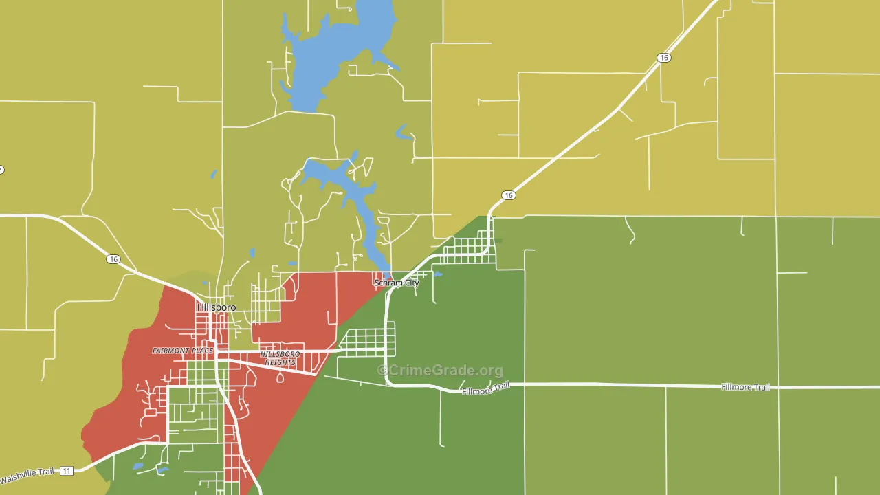 Schram City, IL Map of Drug-Related Crime Rates