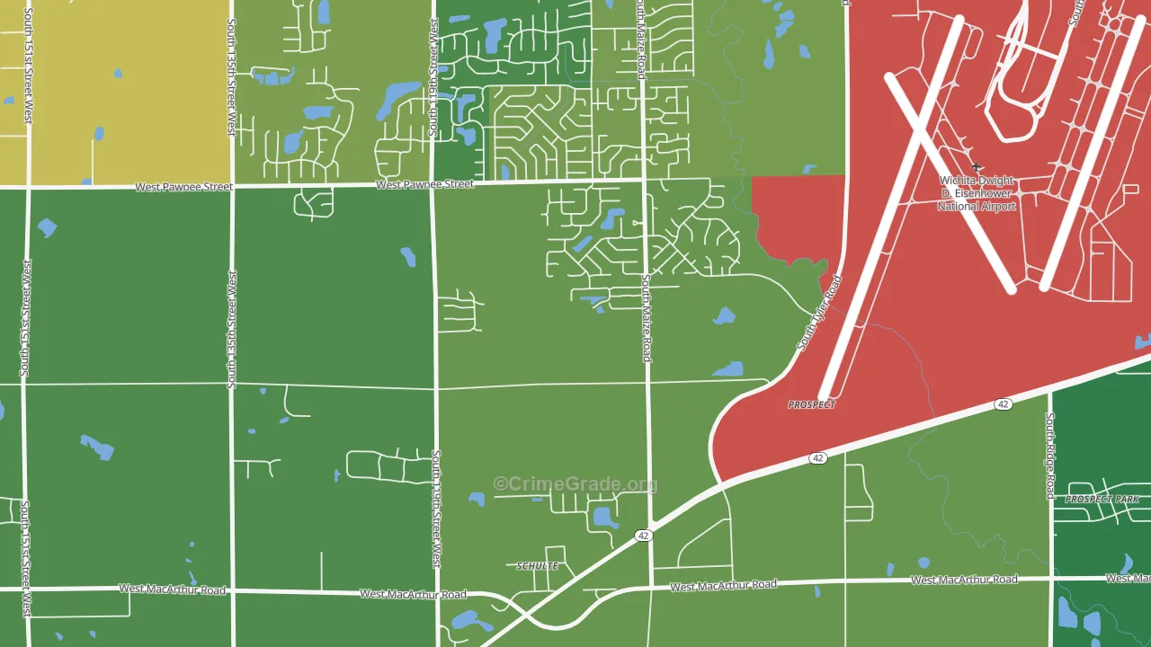 Schulte, KS Map of Drug-Related Crime Rates
