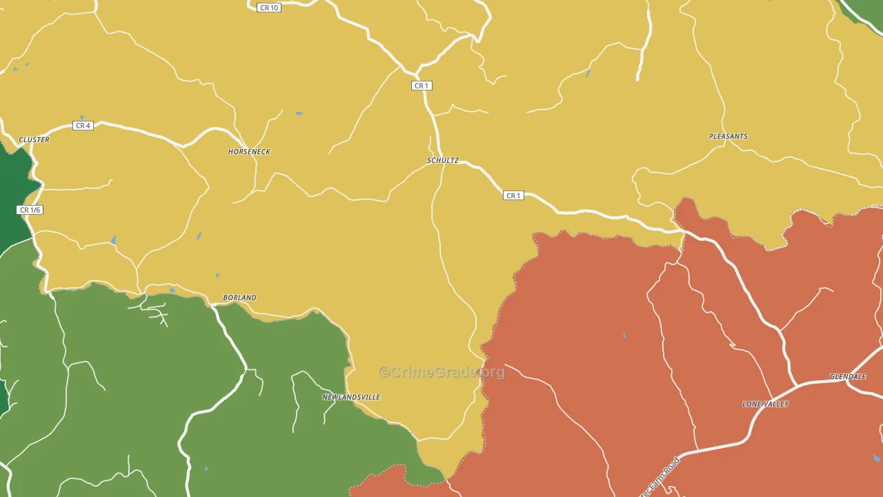 Schultz, WV Map of Drug-Related Crime Rates