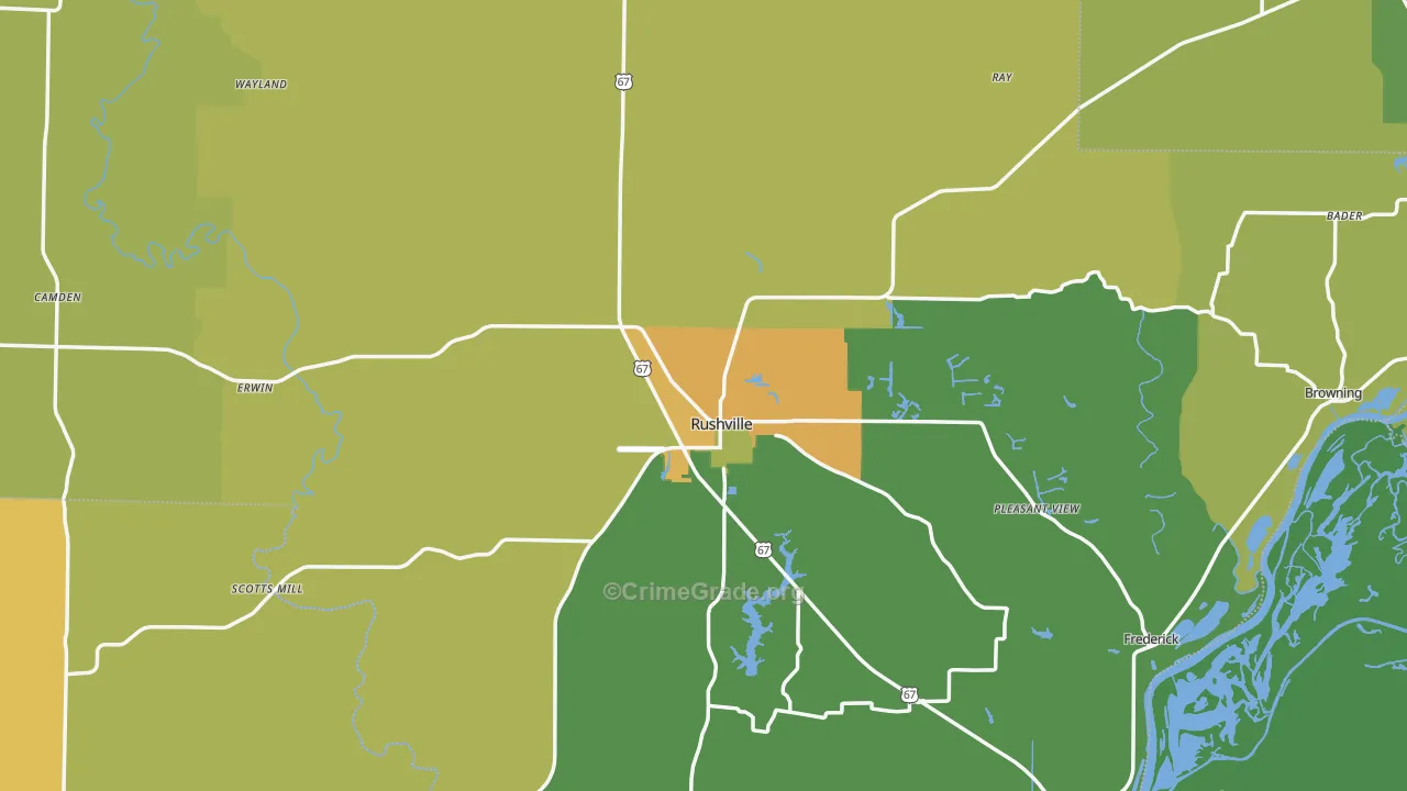 Schuyler County, IL Map of Drug-Related Crime Rates