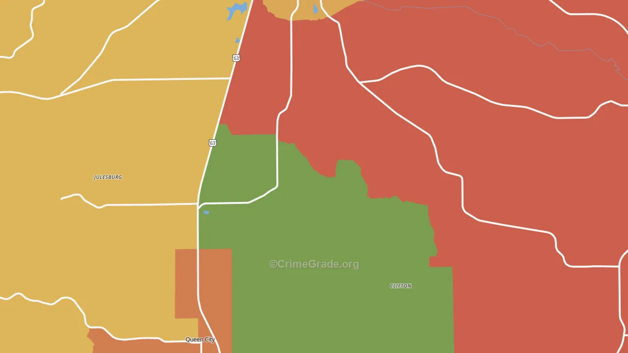 Schuyler County, MO Map of Drug-Related Crime Rates