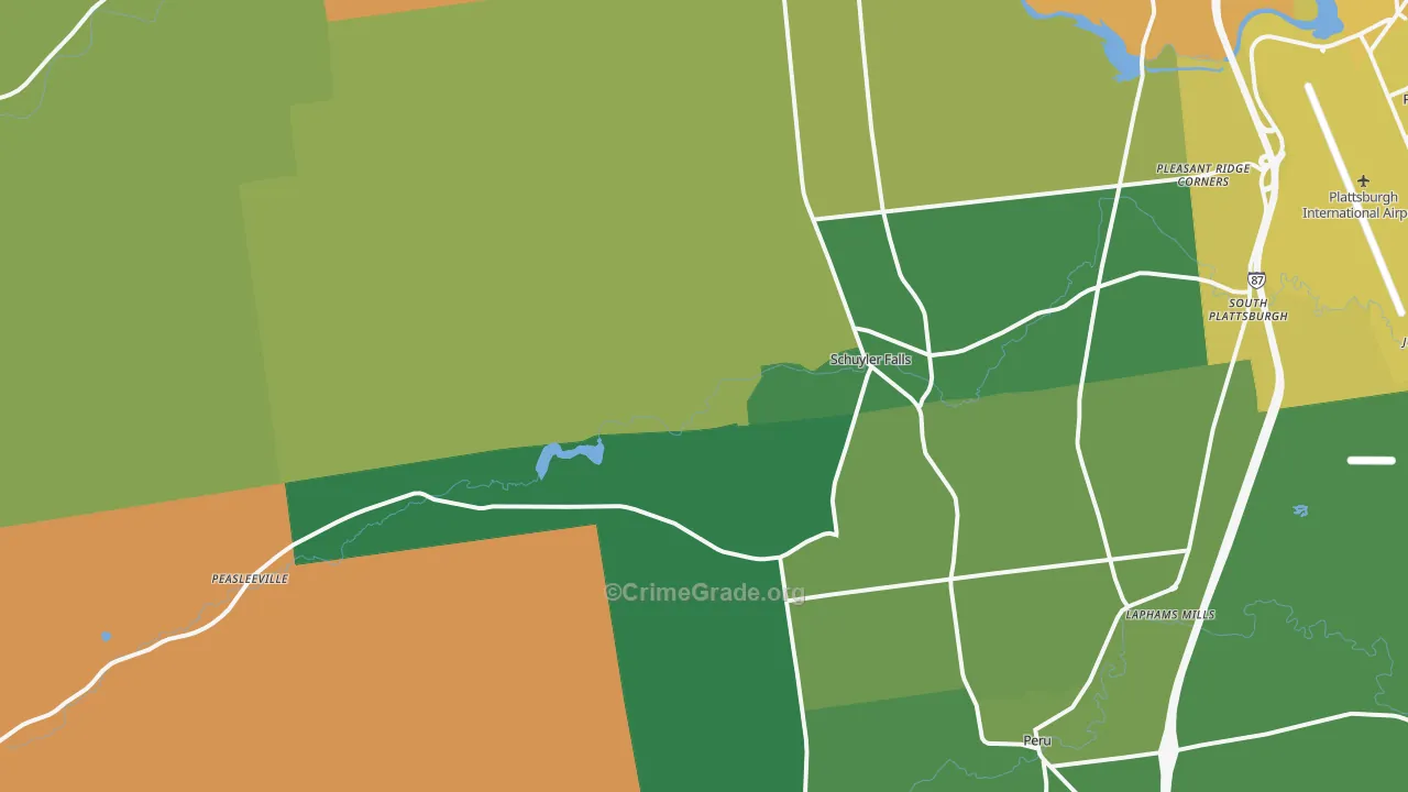 Schuyler Falls, NY Map of Drug-Related Crime Rates