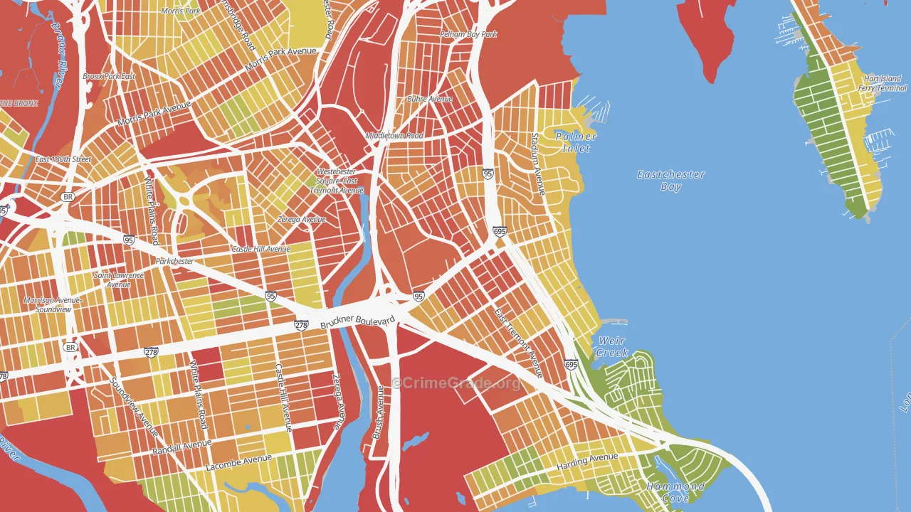 Schuylerville, Bronx, NY Map of Drug-Related Crime Rates