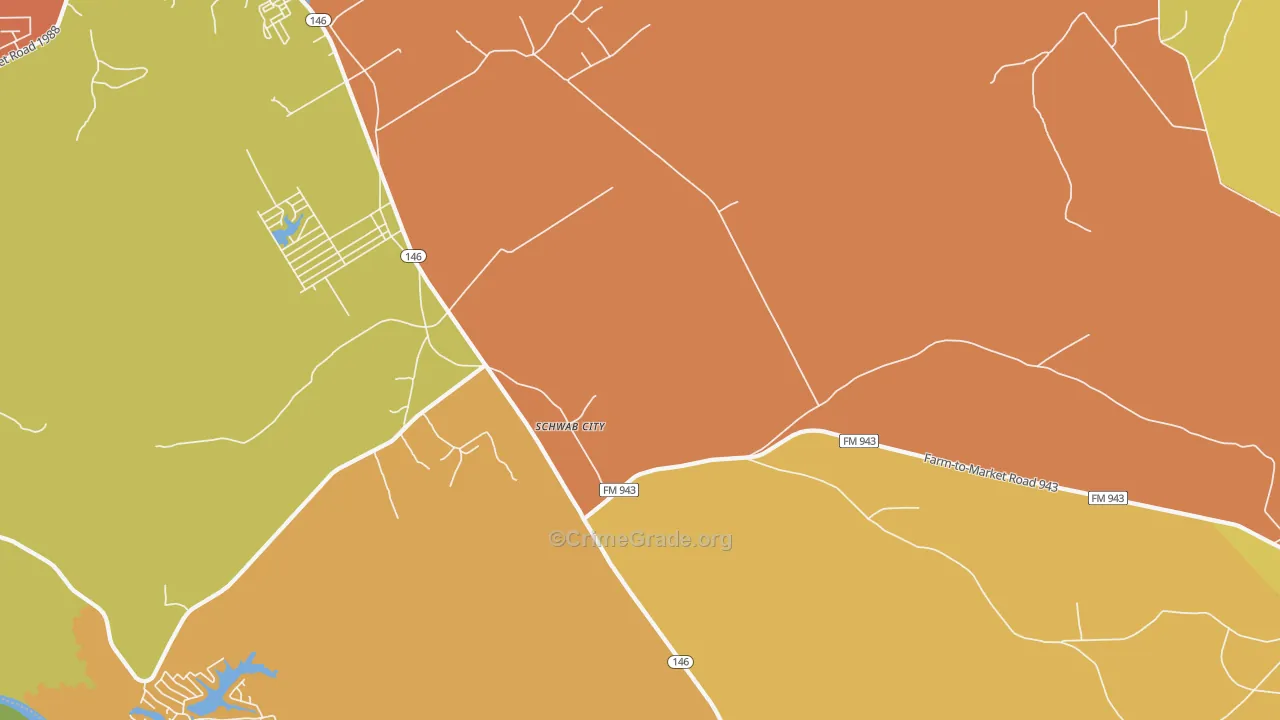 Schwab City, TX Map of Drug-Related Crime Rates